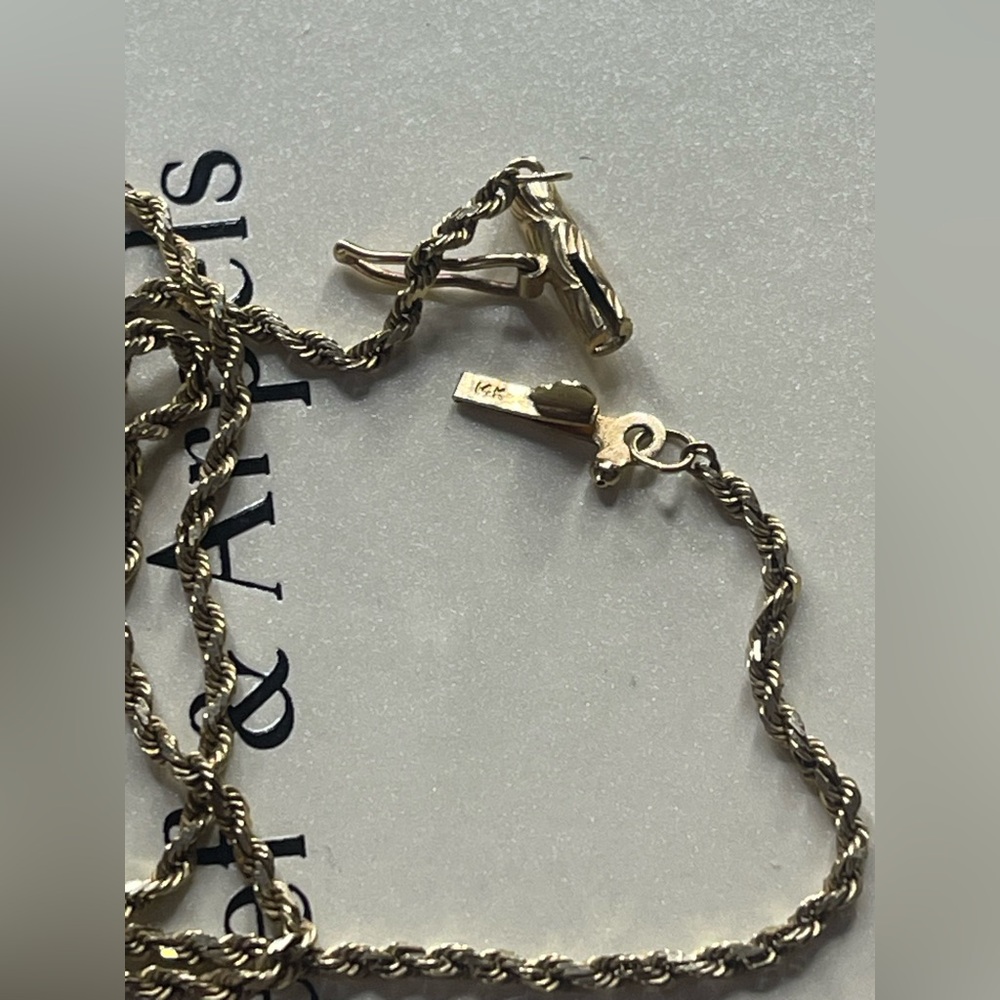 14k yellow Gold diamond cut Rope Chain Necklace 30” - Picture 8 of 11